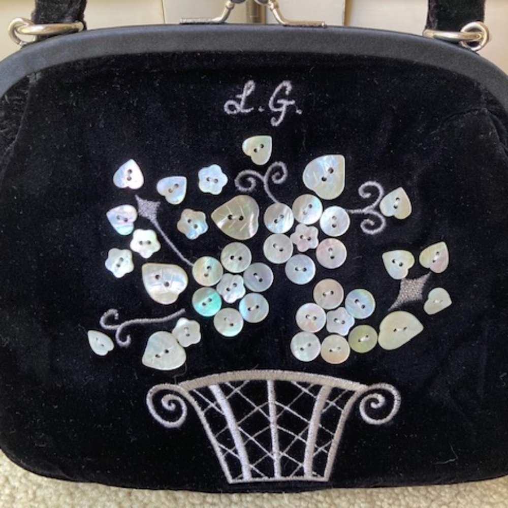 Lulu Guinness London Black Velvet Purse - Picture 4 of 11